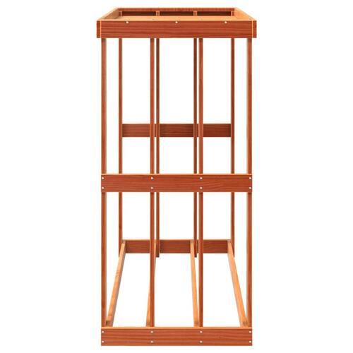 Udendørs brændestativ 109x52x106 cm massivt fyrretræ gyldenbrun