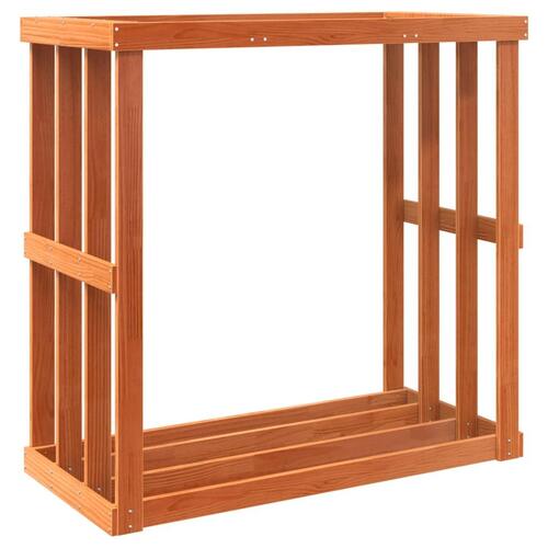 Udendørs brændestativ 109x52x106 cm massivt fyrretræ gyldenbrun