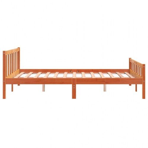 Sengeramme 150 x 200 cm i massivt fyrretræ - gyldenbrun