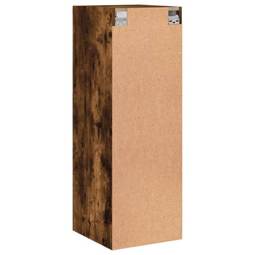 Skab med glaslåger 35x37x100 cm røget egetræsfarve