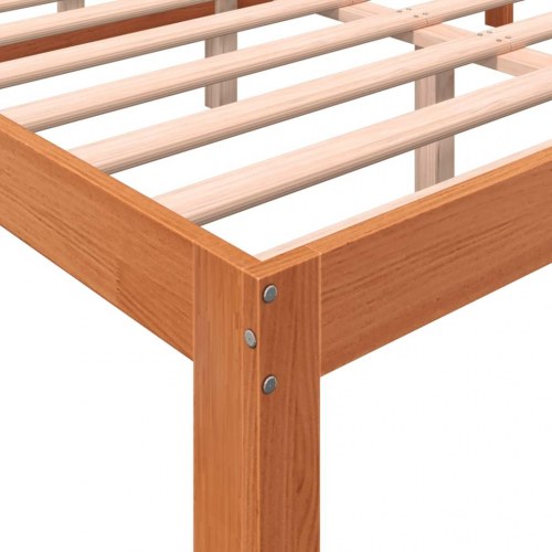 Sengeramme uden madras 140x200 cm massivt fyr gyldenbrun