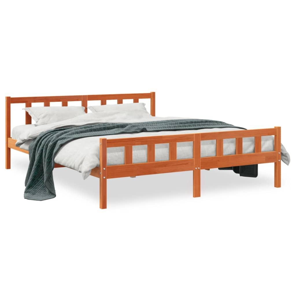 Sengeramme uden madras 180x200 cm massivt fyrretræ gyldenbrun