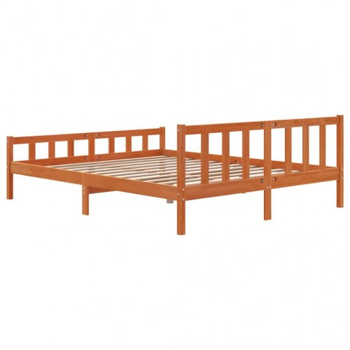 Sengeramme uden madras 180x200 cm massivt fyrretræ gyldenbrun