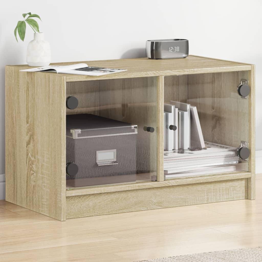 Skab Med Glaslåger 68x37x42 Cm Sonoma Eg