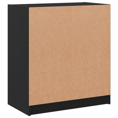 Skab med glaslåger 68x37x75,5 cm sort