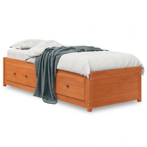 Daybed med skuffer 90 x 200 cm - gyldenbrun