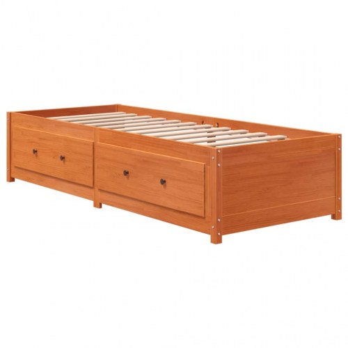 Daybed med skuffer 90 x 200 cm - gyldenbrun