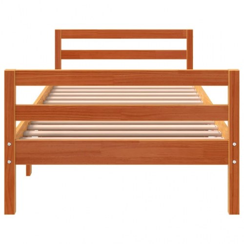 Sengeramme uden madras 80 x 200 cm i massivt fyrretræ - gyldenbrun