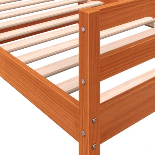 Sengeramme uden madras 80 x 200 cm i massivt fyrretræ - gyldenbrun