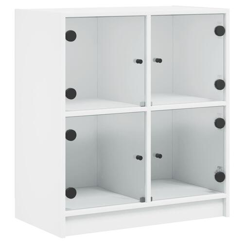 Skab med glaslåger 68x37x75,5 cm hvid