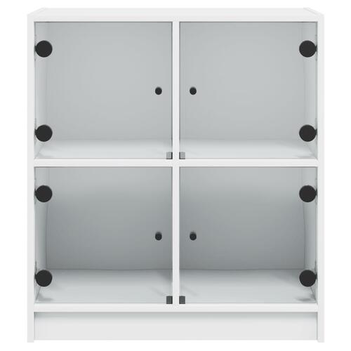 Skab med glaslåger 68x37x75,5 cm hvid