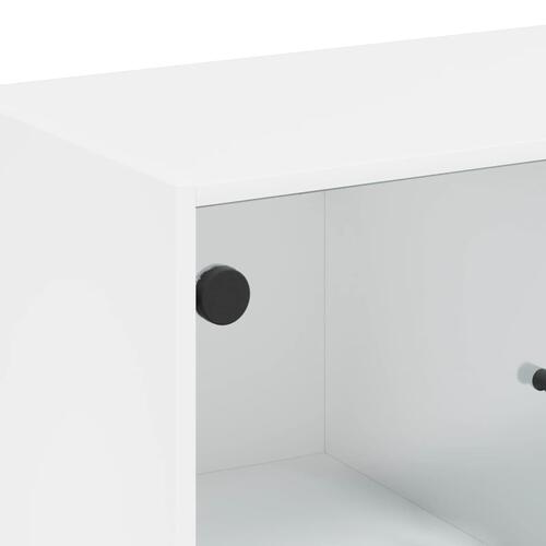 Skab med glaslåger 68x37x75,5 cm hvid