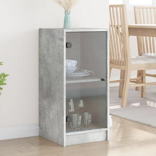 Skab med glaslåger 35x37x75,5 cm betongrå