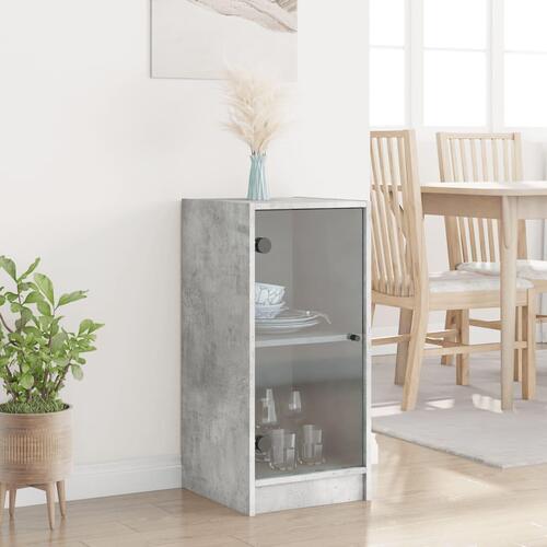Skab med glaslåger 35x37x75,5 cm betongrå