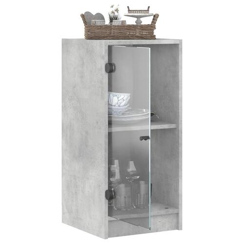 Skab med glaslåger 35x37x75,5 cm betongrå