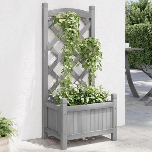 Plantekasse med espalier massivt grantræ grå