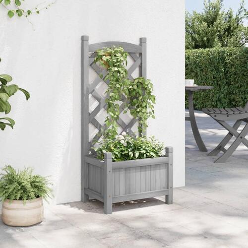 Plantekasse med espalier massivt grantræ grå