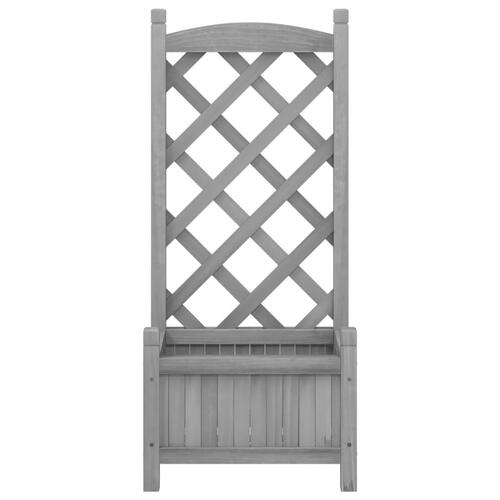 Plantekasse med espalier massivt grantræ grå