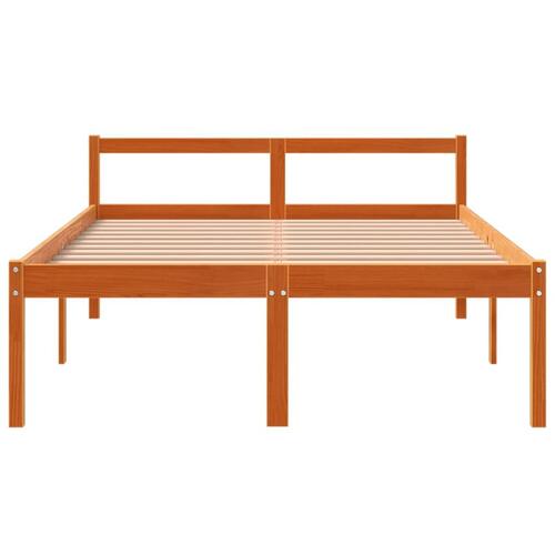 Seniorseng 140x200 cm massivt fyrretræ gyldenbrun