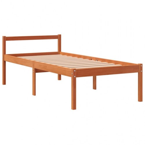 Seniorseng 75×190 cm - massivt fyrretræ, gyldenbrun