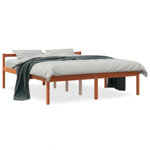 Seniorseng 150 x 200 cm i massivt fyrretræ - gyldenbrun