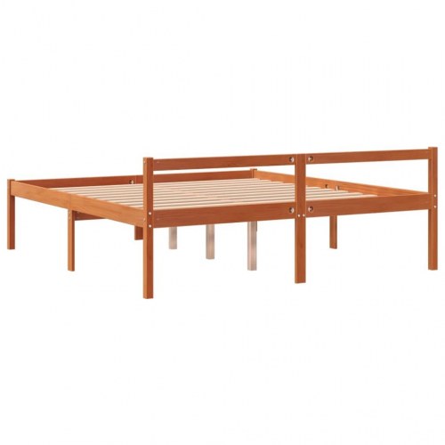 Seniorseng 150 x 200 cm i massivt fyrretræ - gyldenbrun