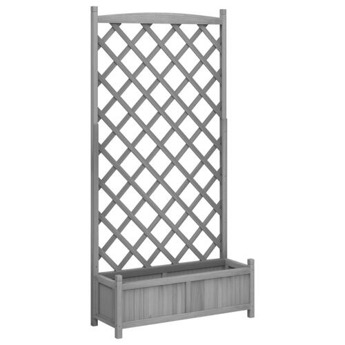 Plantekasse med espalier massivt grantræ grå