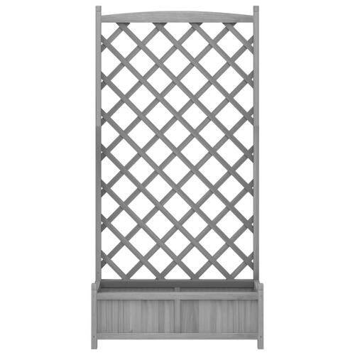 Plantekasse med espalier massivt grantræ grå