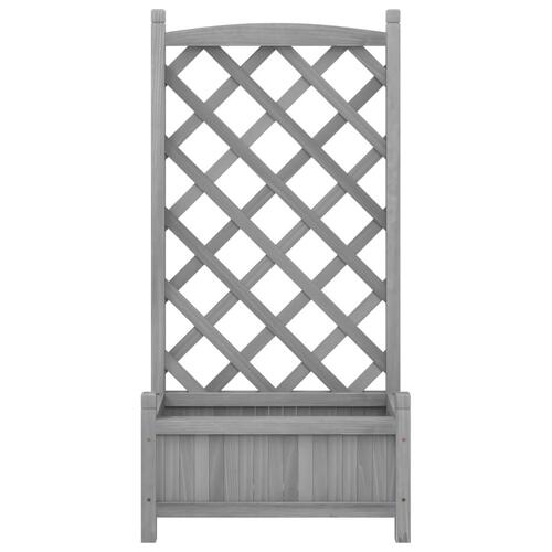 Plantekasse med espalier massivt grantræ grå