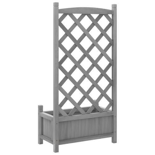 Plantekasse med espalier massivt grantræ grå