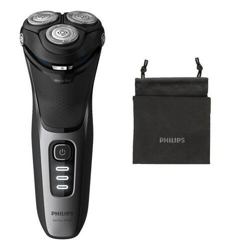 Genopladelig elektrisk barbermaskine Philips Wet&Dry S3231/52 Sort