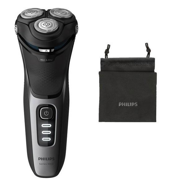 Genopladelig elektrisk barbermaskine Philips Wet&Dry S3231/52 Sort