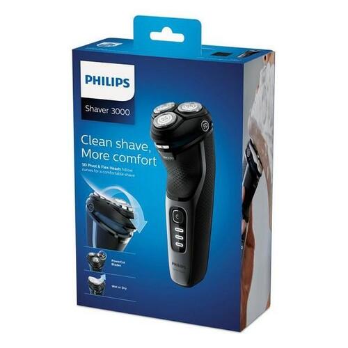 Genopladelig elektrisk barbermaskine Philips Wet&Dry S3231/52 Sort