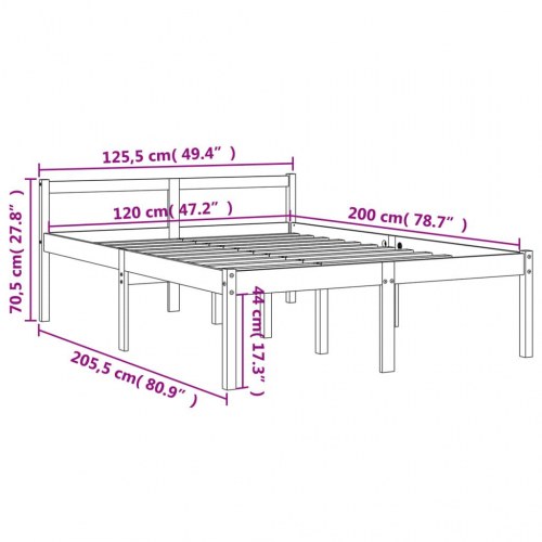 Seniorseng 120x200 cm i massivt fyrretræ - gyldenbrun