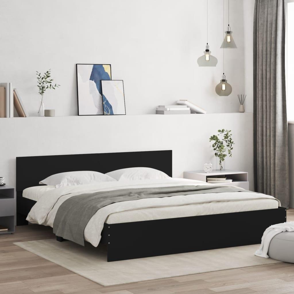 Sengeramme Med Sengegavl - Sort / 180 x 200 cm