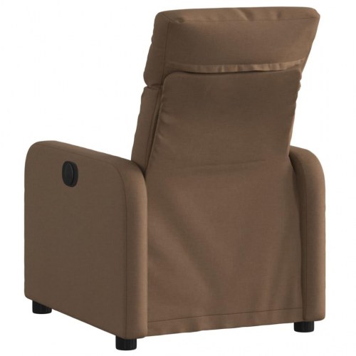 Lænestol i stof - brun, manuel recliner med sidelomme