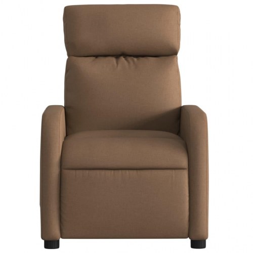 Lænestol i stof - brun, manuel recliner med sidelomme