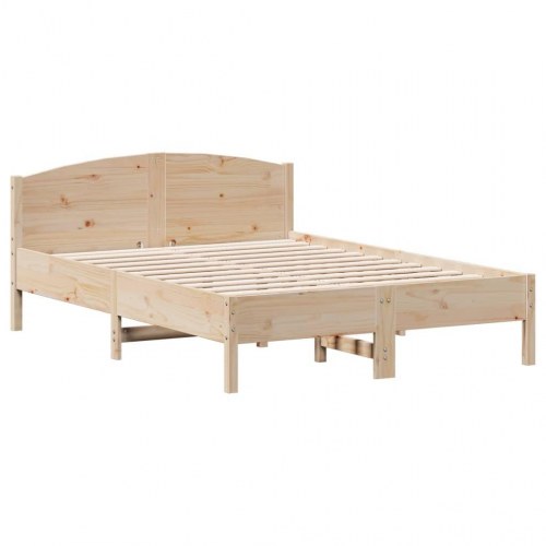 Sengeramme i massivt fyrretræ 140x190 cm - med sengegavl