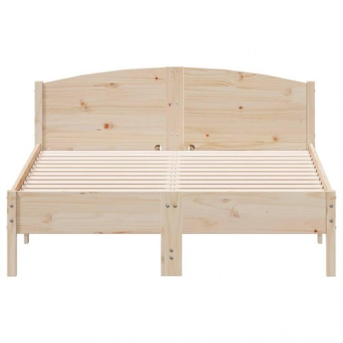 Sengeramme i massivt fyrretræ 140x190 cm - med sengegavl