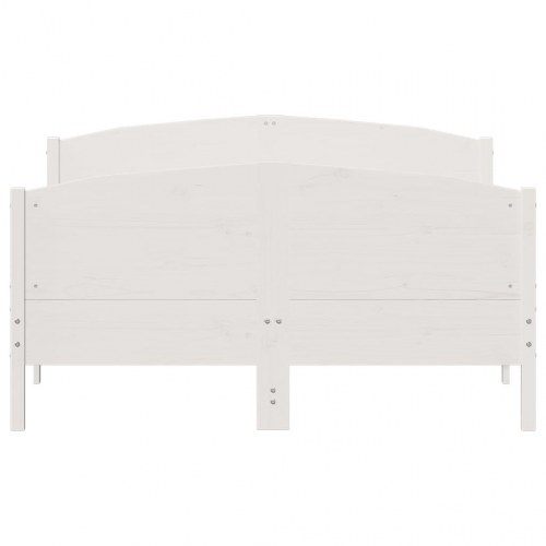 Sengeramme 140x200 cm i massivt fyrretræ - hvid