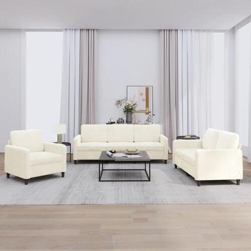 3 personers sofa velour cremefarvet