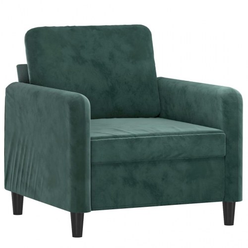 Lænestol i velour - 60 cm sæde, mørkegrøn