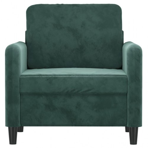 Lænestol i velour - 60 cm sæde, mørkegrøn