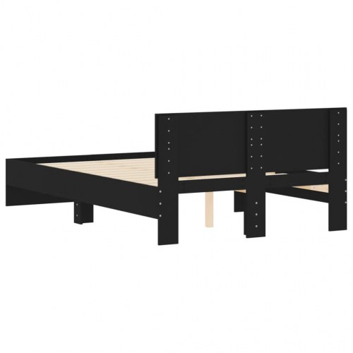 Sengeramme med sengegavl 120 x 200 cm - sort