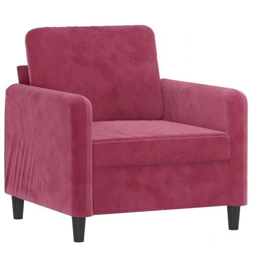 Lænestol 60 cm i velour - vinrød
