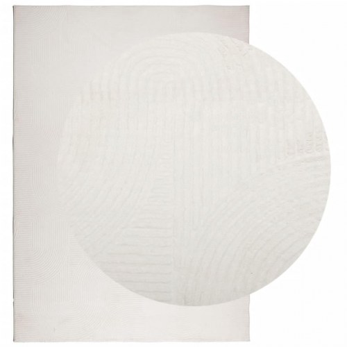 Gulvtæppe IZA 160×230 cm - kort luv, skandinavisk look, cremefarvet