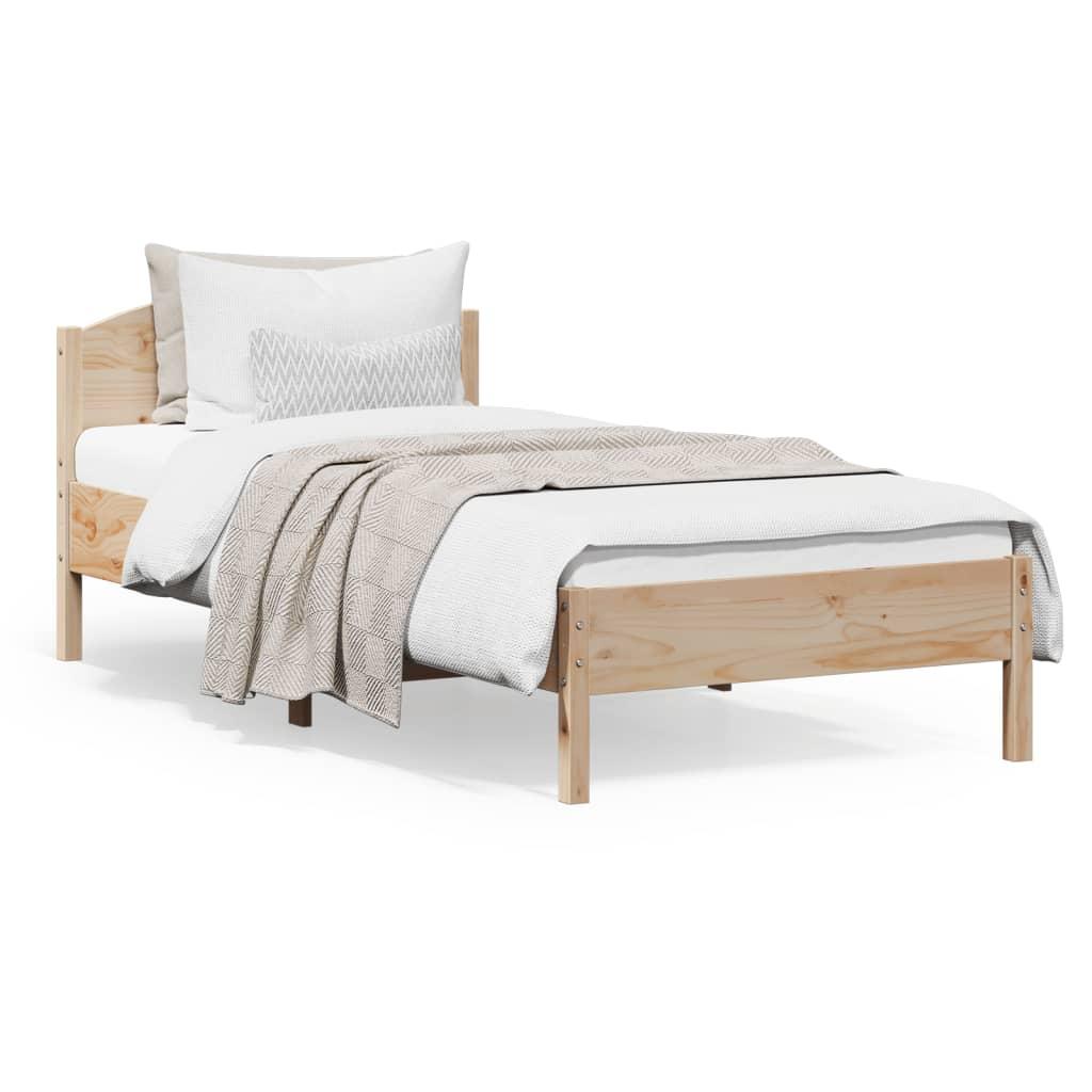 Sengeramme uden madras 90x200 cm massivt fyrretræ
