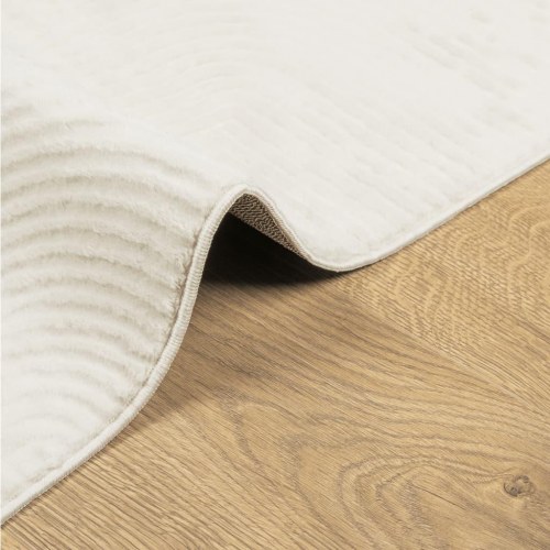 Gulvtæppe IZA 120×170 cm - kort luv, skandinavisk look, creme