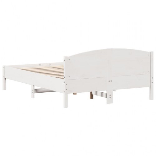 Sengeramme i massivt fyrretræ 120 x 190 cm - hvid