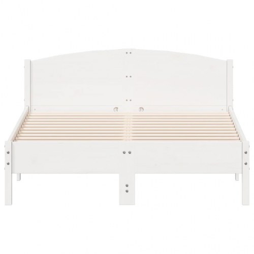 Sengeramme i massivt fyrretræ 135 x 190 cm - hvid
